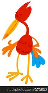 Cartoon Illustration of Colorful Funny Fantasy Bird Animal Character