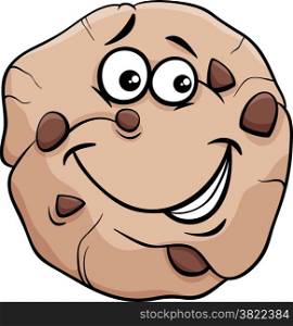 Cartoon Illustration of Cookie with Chocolate Clip Art