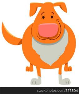 Cartoon Illustration of Cute Beige Dog or Puppy Animal Character
