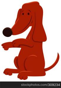 Cartoon Illustration of Cute Brown Dog Animal Character