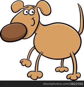 Cartoon Illustration of Cute Dog Pet Character
