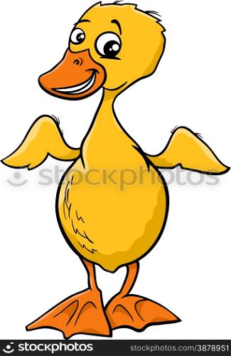 Cartoon Illustration of Cute Duckling Baby Bird Animal