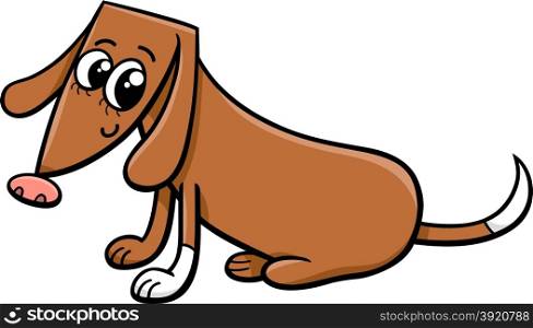 Cartoon Illustration of Cute Female Dog or Puppy