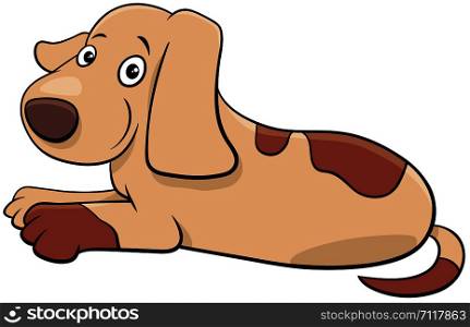 Cartoon Illustration of Cute Happy Puppy or Dog Animal Character