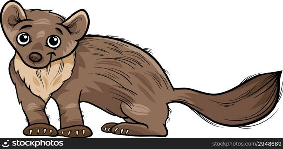 Cartoon Illustration of Cute Marten Animal