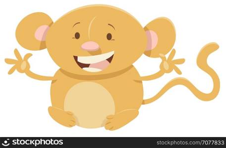 Cartoon Illustration of Cute Monkey Animal Character
