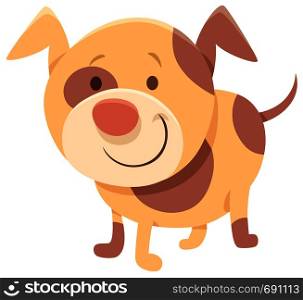 Cartoon Illustration of Cute Spotted Dog Animal Character