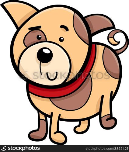 Cartoon Illustration of Cute Spotted Dog or Puppy