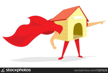 Cartoon illustration of dog house or kennel hero