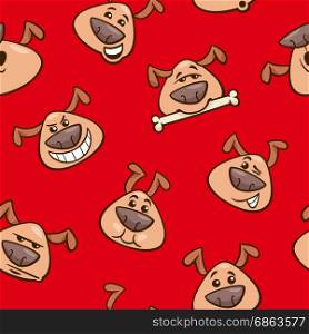Cartoon Illustration of Dogs Animal Characters Wallpaper or Seamless Pattern Design
