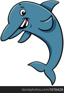 Cartoon Illustration of Dolphin Sea Life Animal Character