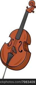 Cartoon Illustration of Double Bass Musical Instrument Clip Art
