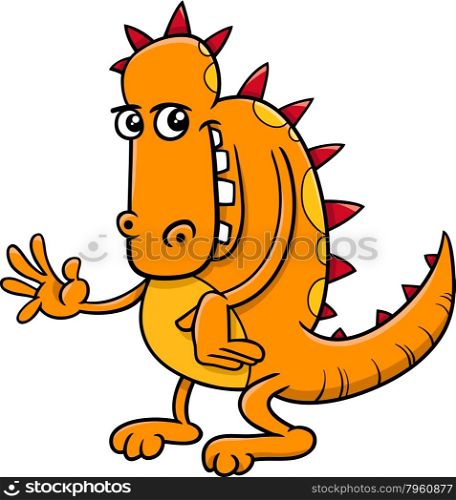 Cartoon Illustration of Dragon Fantasy Animal Character