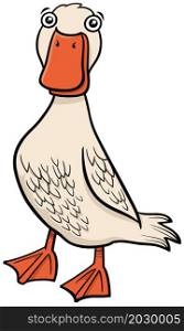 Cartoon illustration of duck bird farm animal character