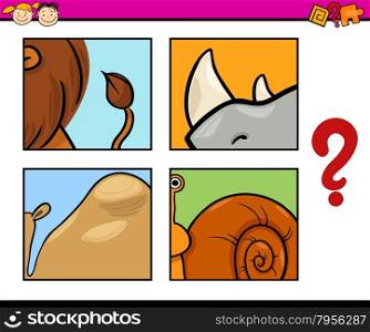 Cartoon Illustration of Education Game for Preschool Children with Animals Riddle