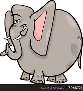 Cartoon Illustration of Elephant Wild Animal Character