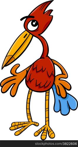 Cartoon Illustration of Fantasy Colorful Bird
