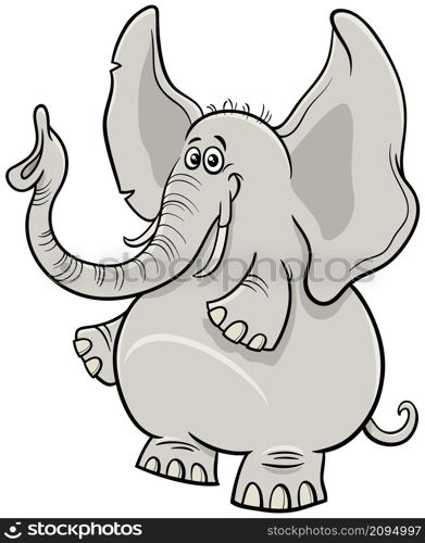 Cartoon illustration of funny African elephant animal character