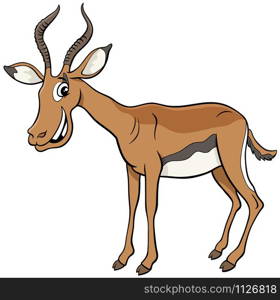 Cartoon Illustration of Funny African Impala Wild Animal Comic Character