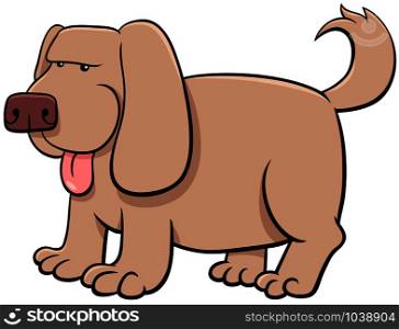 Cartoon Illustration of Funny Beige Dog Comic Animal Character