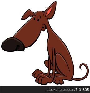 Cartoon Illustration of Funny Brown Dog or Puppy Comic Animal Character