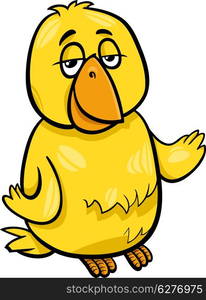 Cartoon Illustration of Funny Canary Bird Character