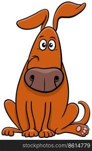 Cartoon illustration of funny dog comic animal character