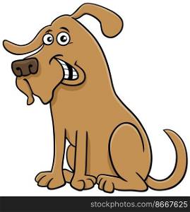 Cartoon illustration of funny dog comic animal character