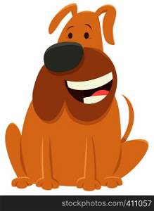 Cartoon Illustration of Funny Dog or Bulldog Animal Character