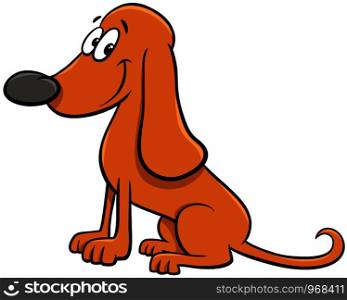 Cartoon Illustration of Funny Dog or Puppy Animal Character