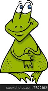 Cartoon Illustration of Funny Frog or Toad Amphibian Animal