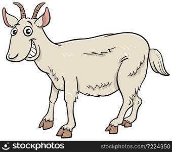 Cartoon illustration of funny goat farm animal character