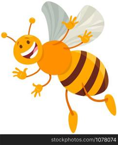 Cartoon Illustration of Funny Honey Bee Insect Comic Animal Character