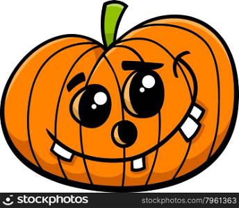 Cartoon Illustration of Funny Jack Lantern Halloween Pumpkin Clip Art