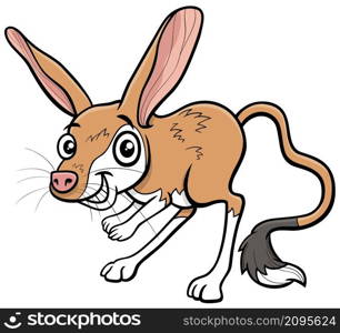 Cartoon illustration of funny jerboa comic animal character