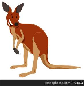 Cartoon Illustration of Funny Kangaroo Wild Animal Character