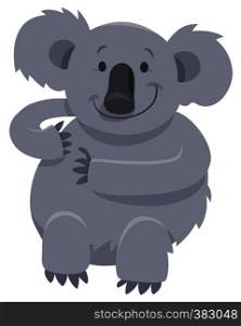 Cartoon Illustration of Funny Koala Bear Animal Character