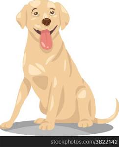 Cartoon Illustration of Funny Labrador Retriever Purebred Dog