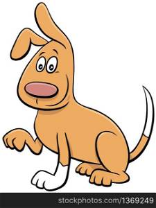 Cartoon Illustration of Funny Playful Dog Comic Animal Character
