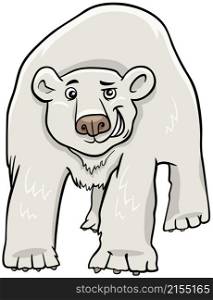 Cartoon illustration of funny polar bear animal character