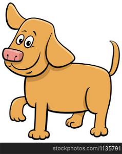 Cartoon Illustration of Funny Puppy Dog Comic Animal Character