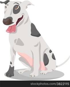 Cartoon Illustration of Funny Purebred Bull Terrier Dog