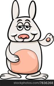 Cartoon Illustration of Funny Rabbit Character