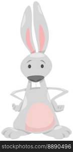 Cartoon illustration of funny rabbit comic animal character