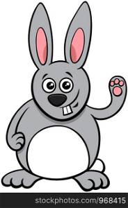 Cartoon Illustration of Funny Rabbit Comic Animal Character