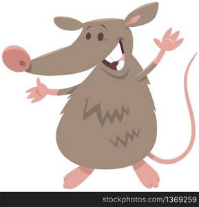 Cartoon Illustration of Funny Rat Rodent Animal Character