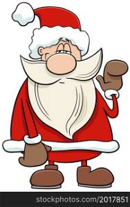 Cartoon illustration of funny Santa Claus character on Christmas time