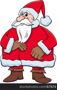 Cartoon Illustration of Funny Santa Claus Christmas Character
