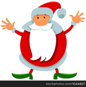 Cartoon Illustration of Funny Santa Claus Christmas Character or Man in Costume