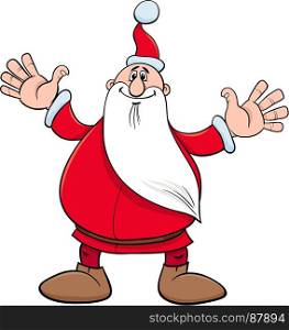 Cartoon Illustration of Funny Santa Claus Christmas Holiday Character